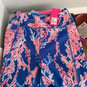 Lilly Pulitzer Blue and Pink Coral Leggings